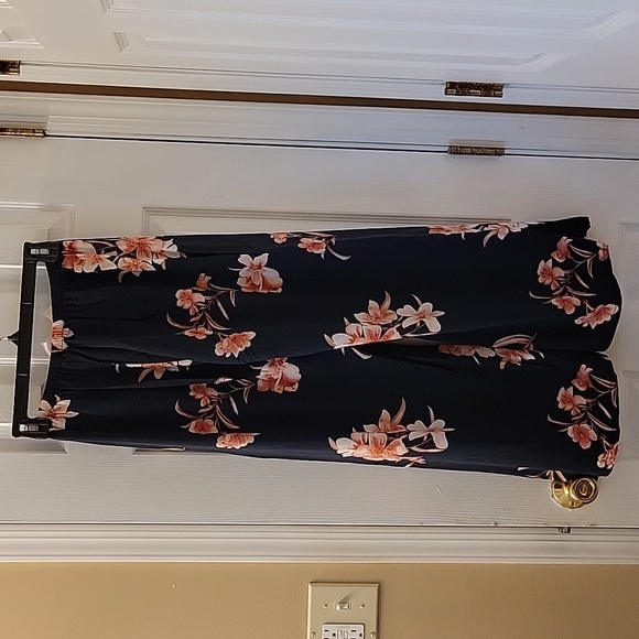 ROMWE BLACK FLORAL PRINT BOW LOUNGEWEAR/SLEEP PANT-NWT - Picture 4 of 8